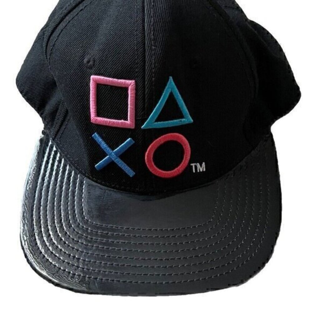 Sony PlayStation PS Family Logo Snapback Hat 2017 Embroidered Black Vtg …